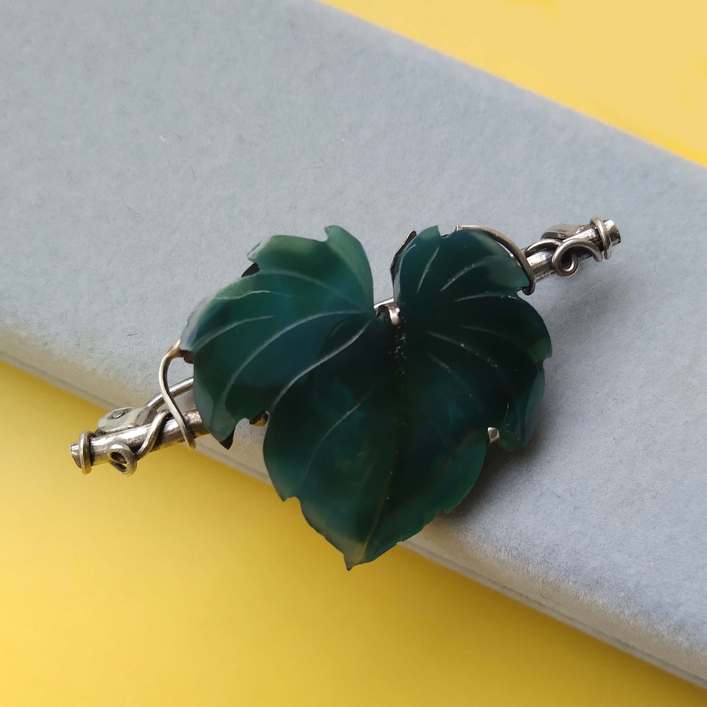 Art Nouveau Agare Leaf Brooch Pin