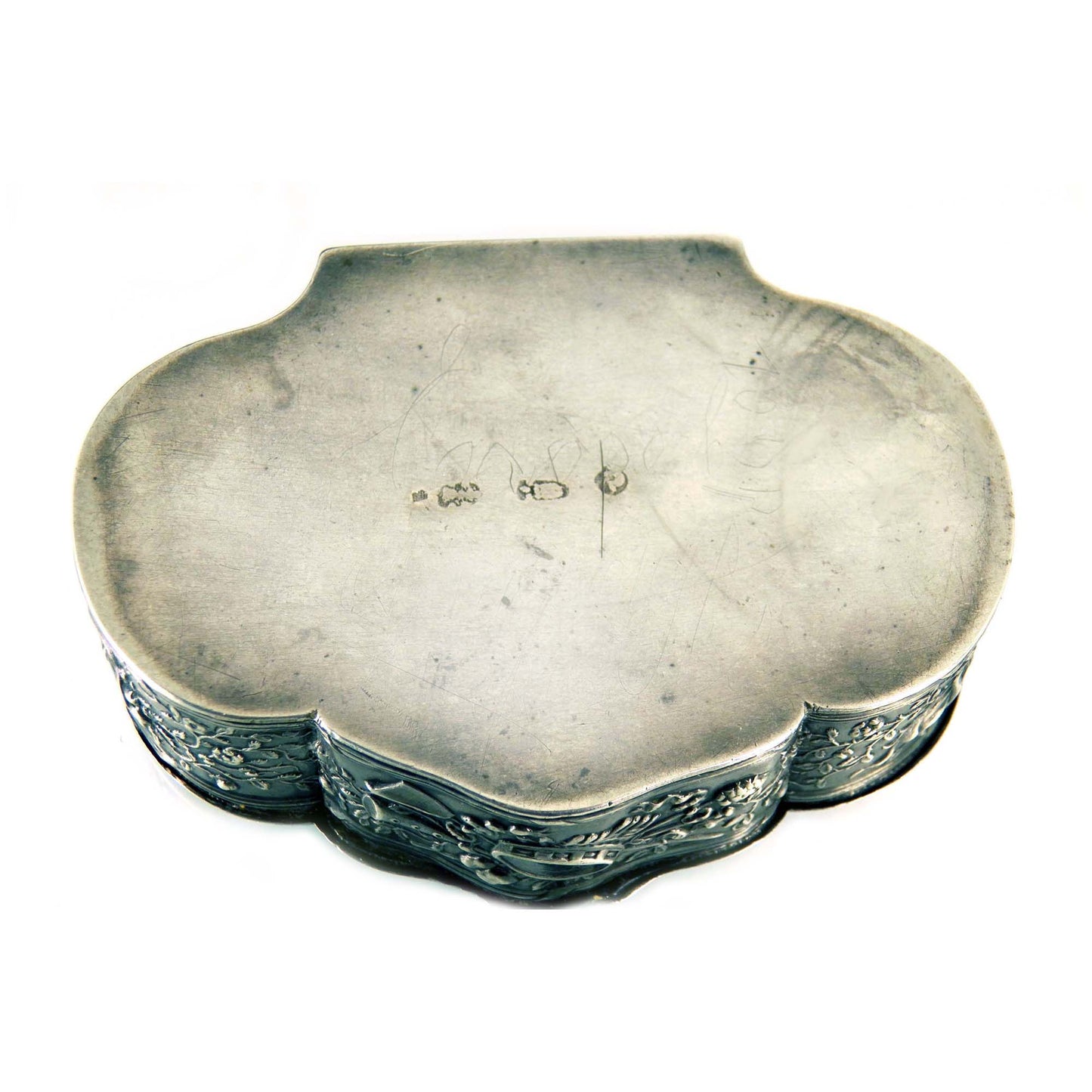 833 Silver Antique Snuff Box, Dutch Rocaille Ornament Box 1800s