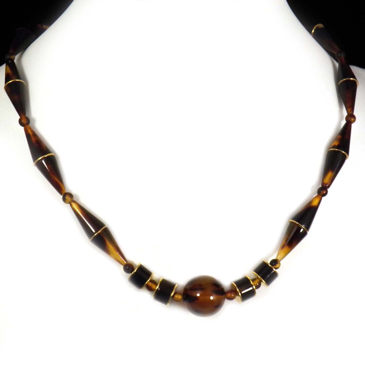 Art Deco Choker Necklace, Antique Turtle Shell Japanise 1930s Jewelry Rare