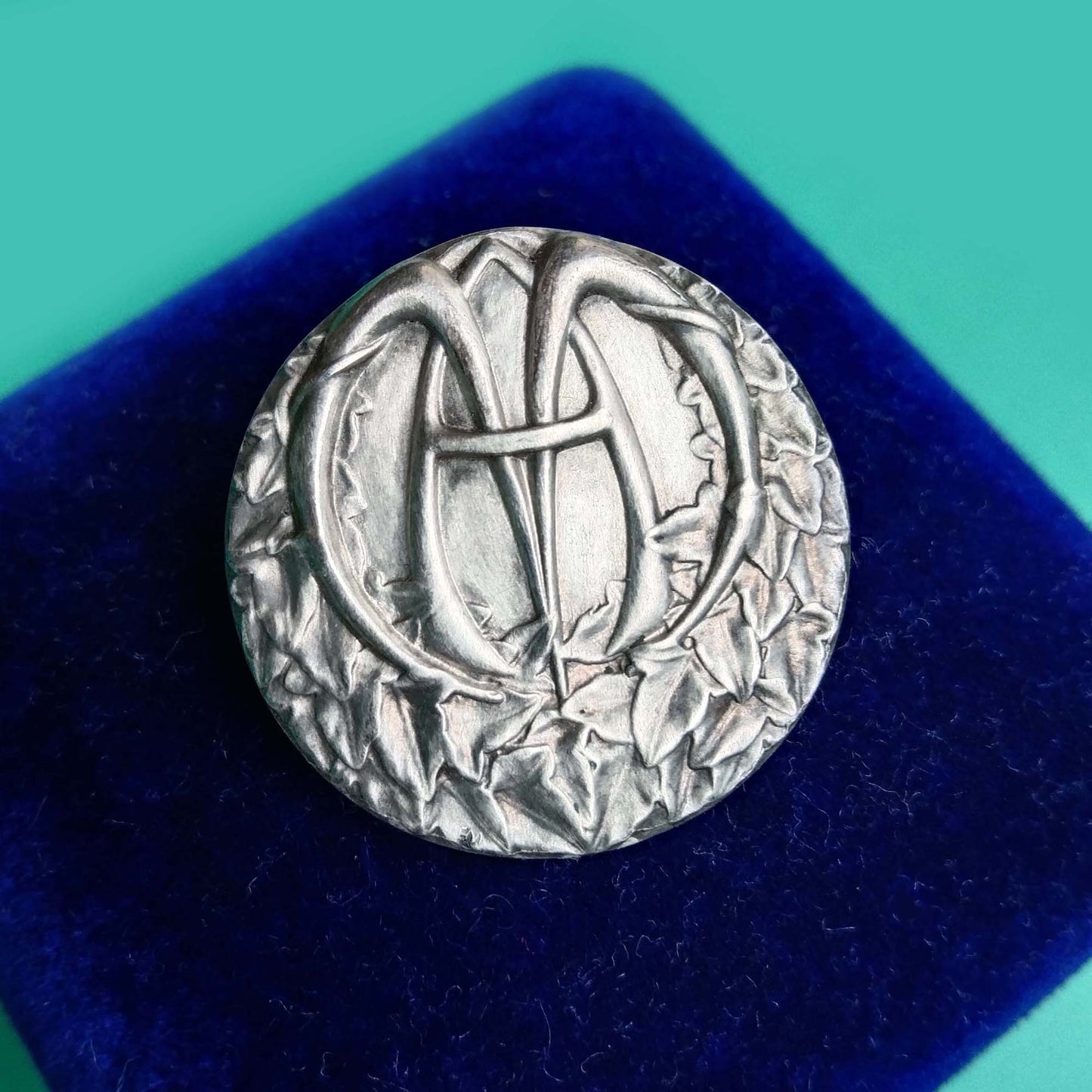 Ave Maria silver brooch 1900s