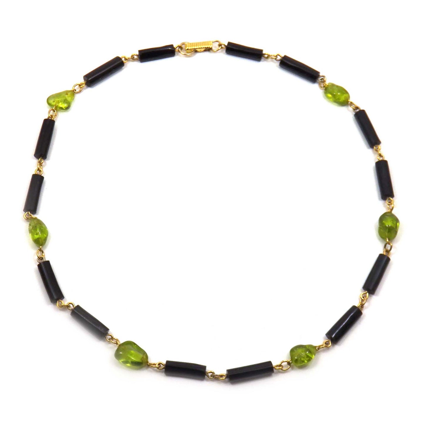 Gemstone beaded necklace, Black coral jewelry