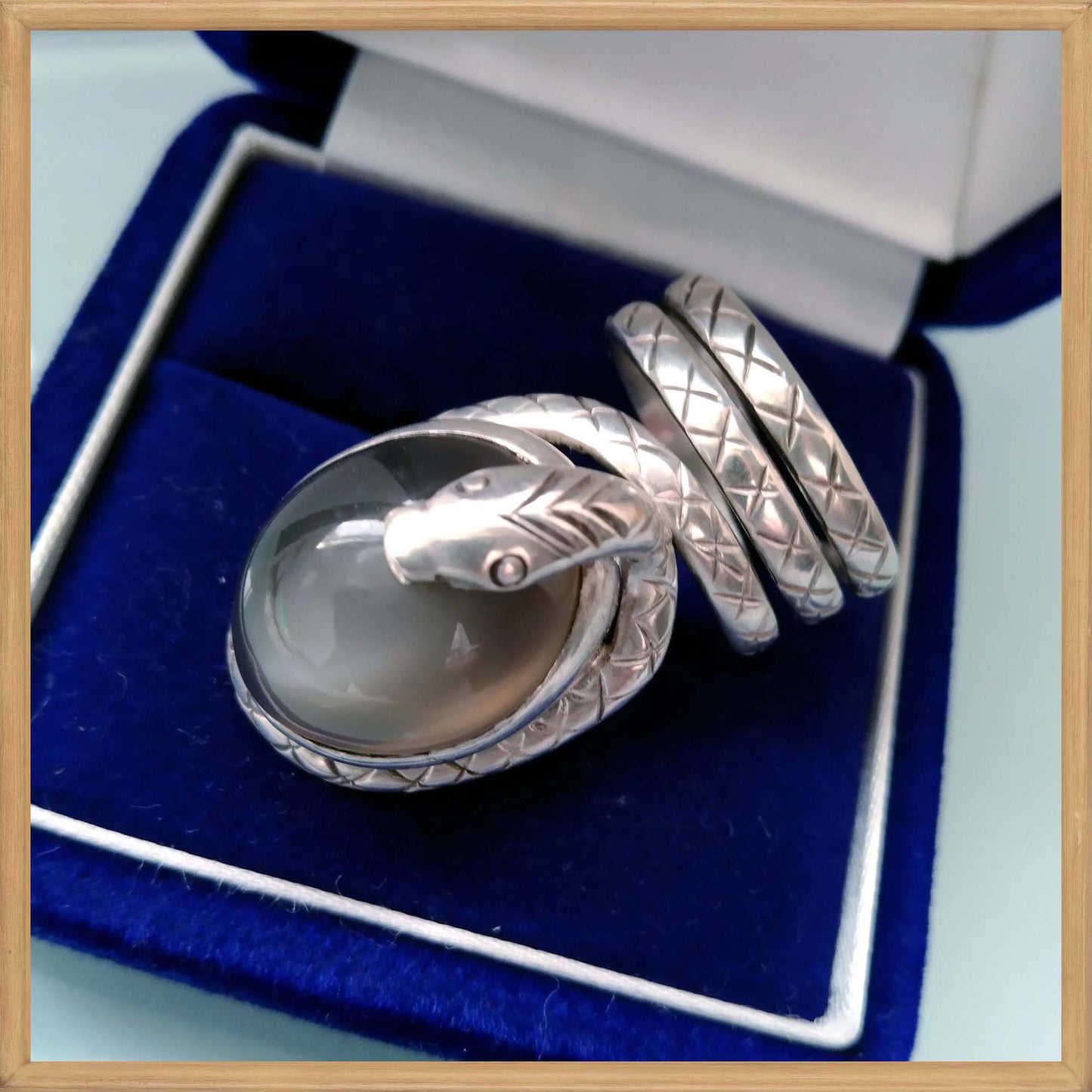 Spiral Snake Huge Ring in Sterling Silver