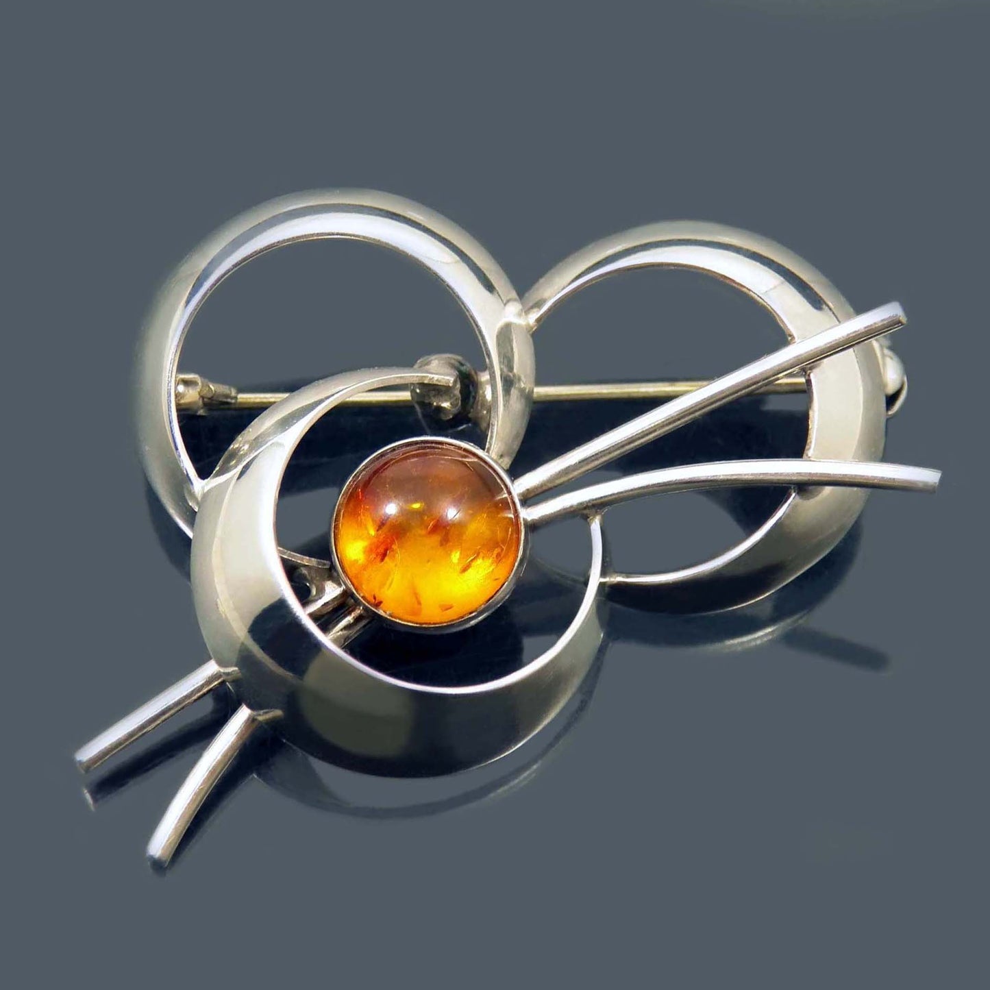 Sterling 925S Amber Niels Erik From Brooch Pin