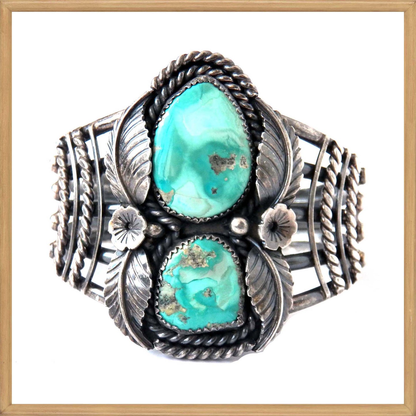 Huge Navajo Turquoise  Sterling Cuff Bracelet