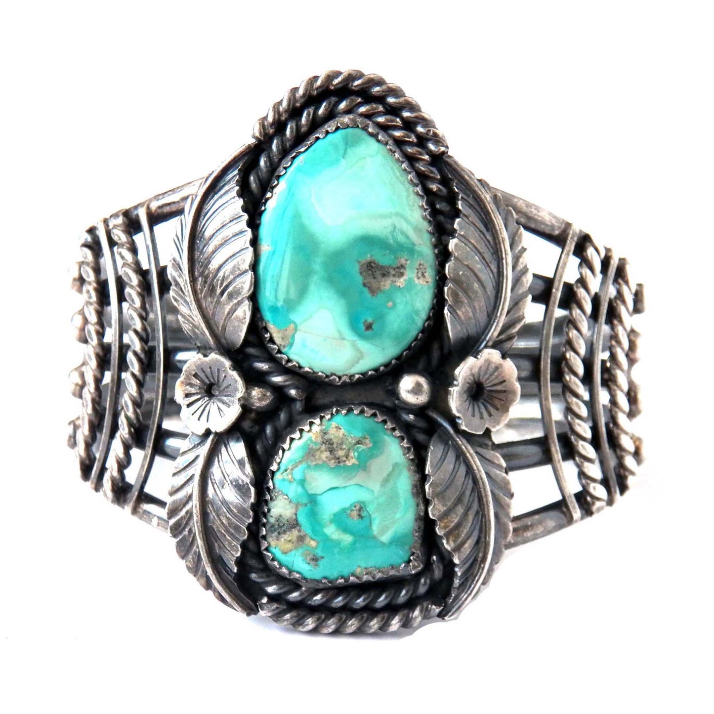 Huge Navajo Turquoise Bangle in Sterling Silver