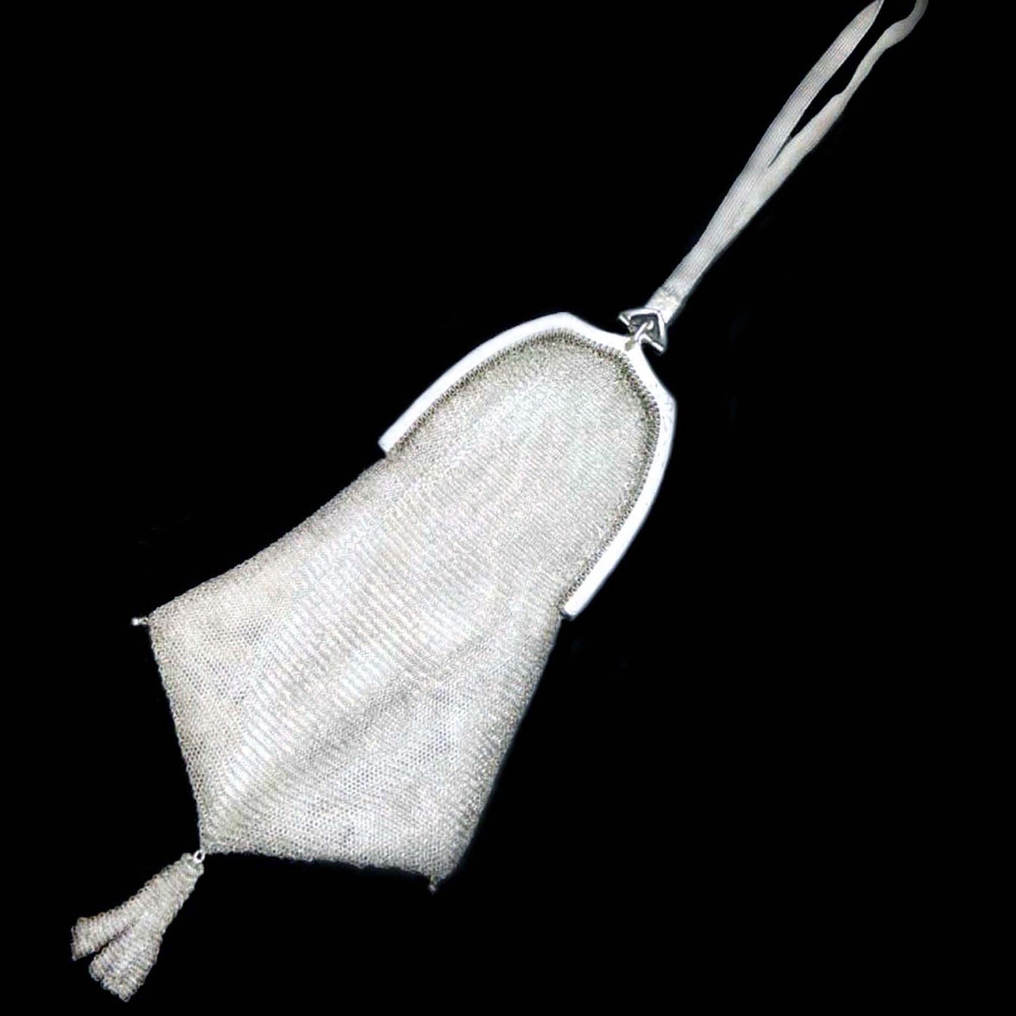 Antique Whiting & Davis Mesh Bag in Sterling Silver 1930s