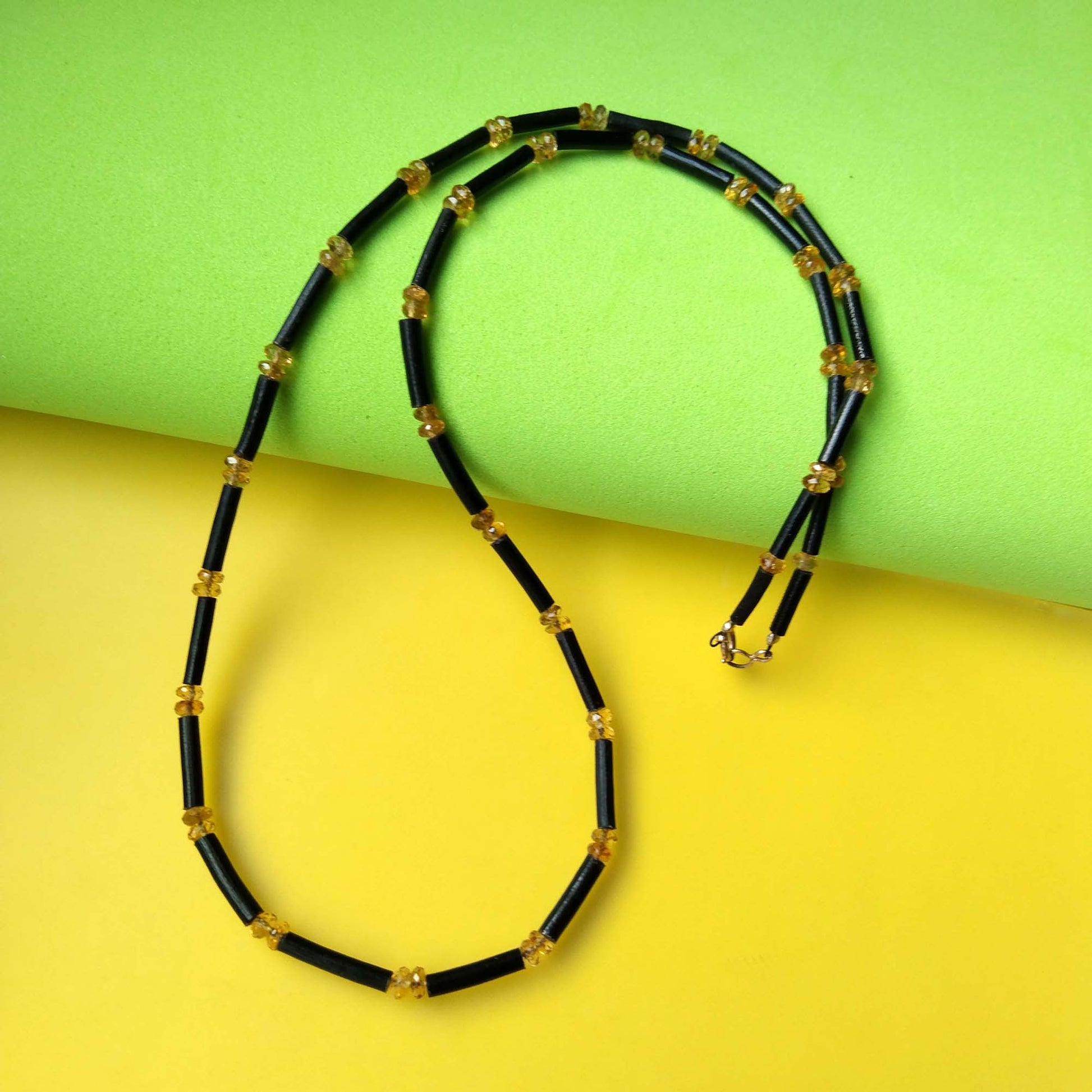 Delicate black coral necklace 18K gold