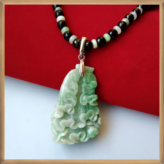 Carved Jade Pendant Necklace