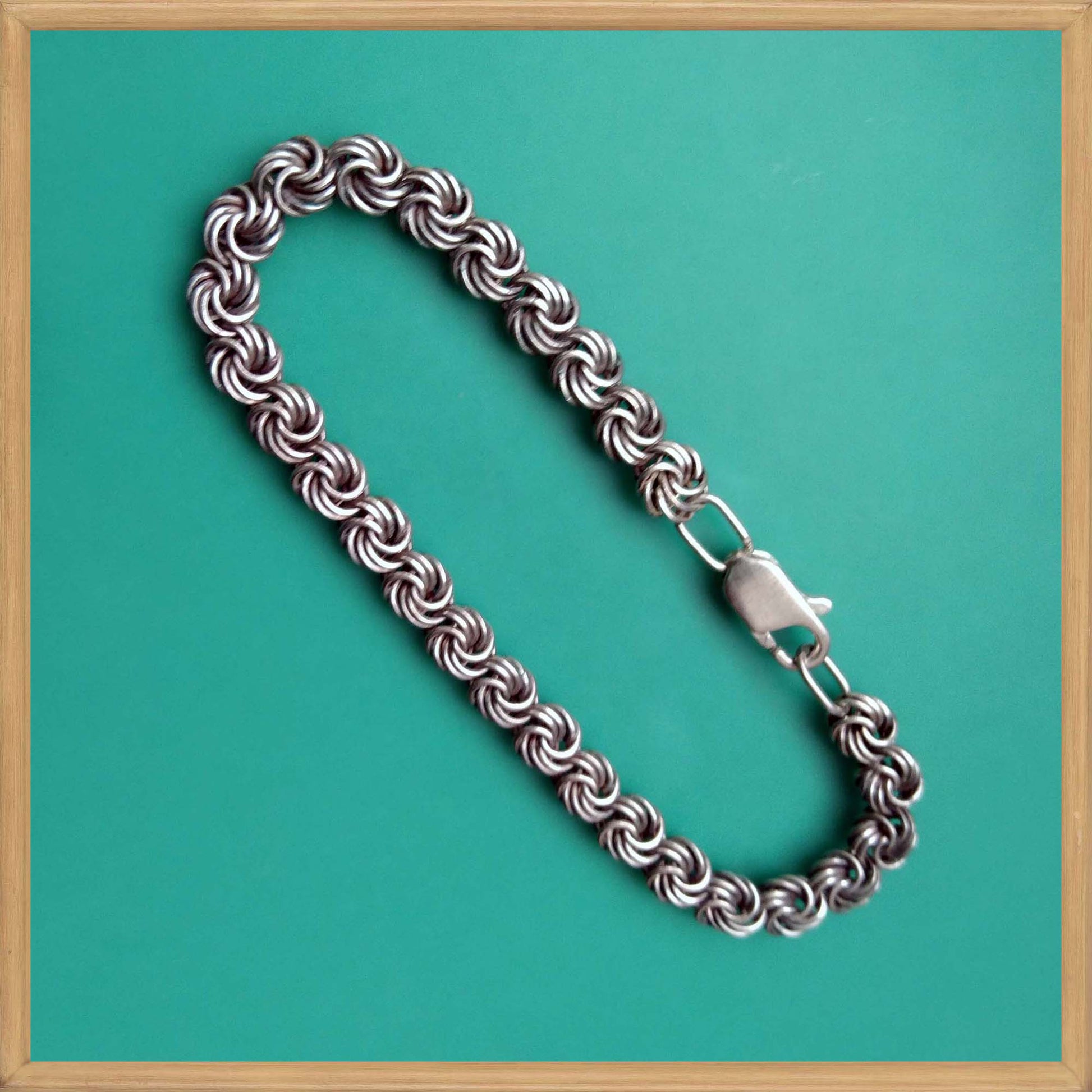 Sterling Silver Byzantine Chain Maille Link Bracelet