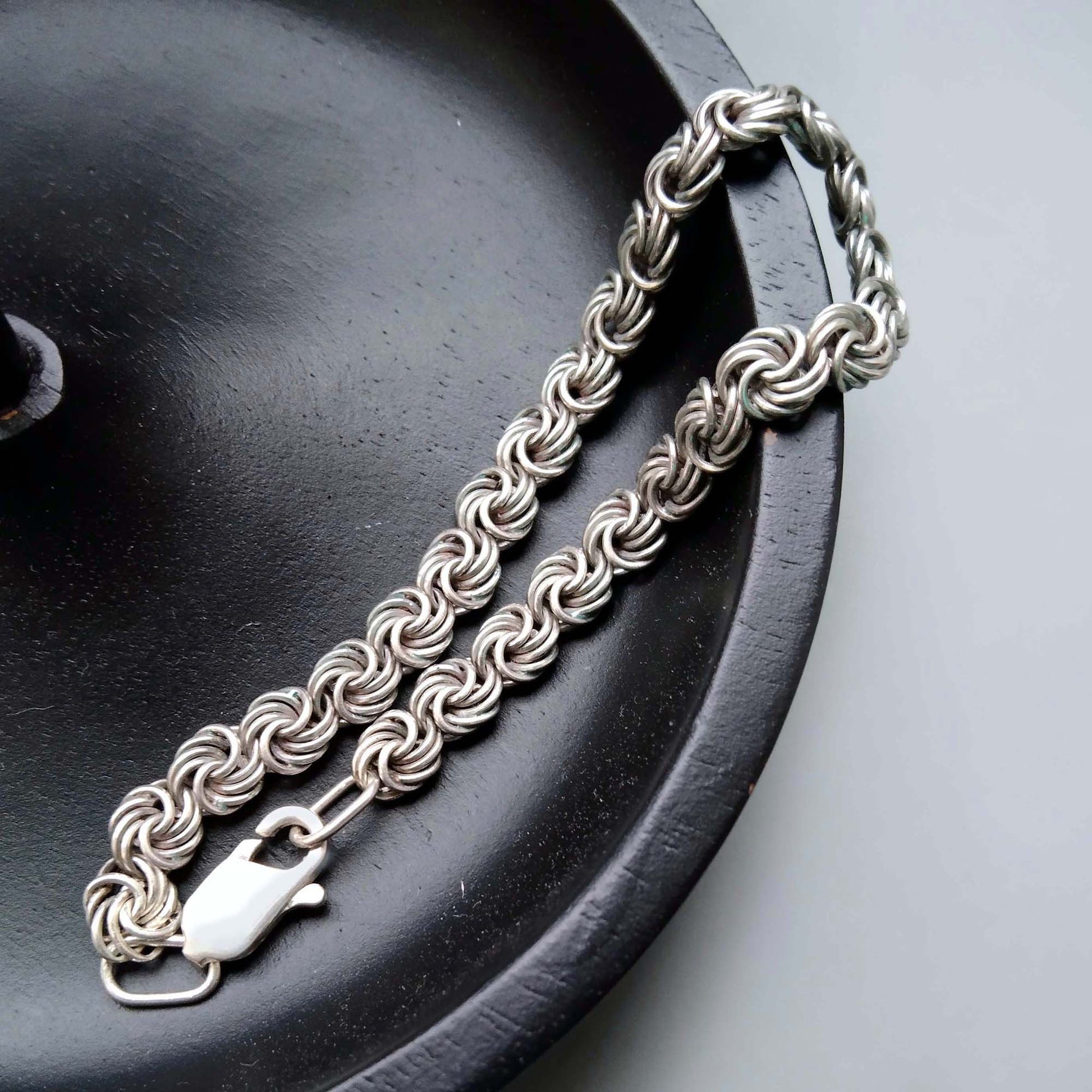 Sterling silver chain male bracelet 
