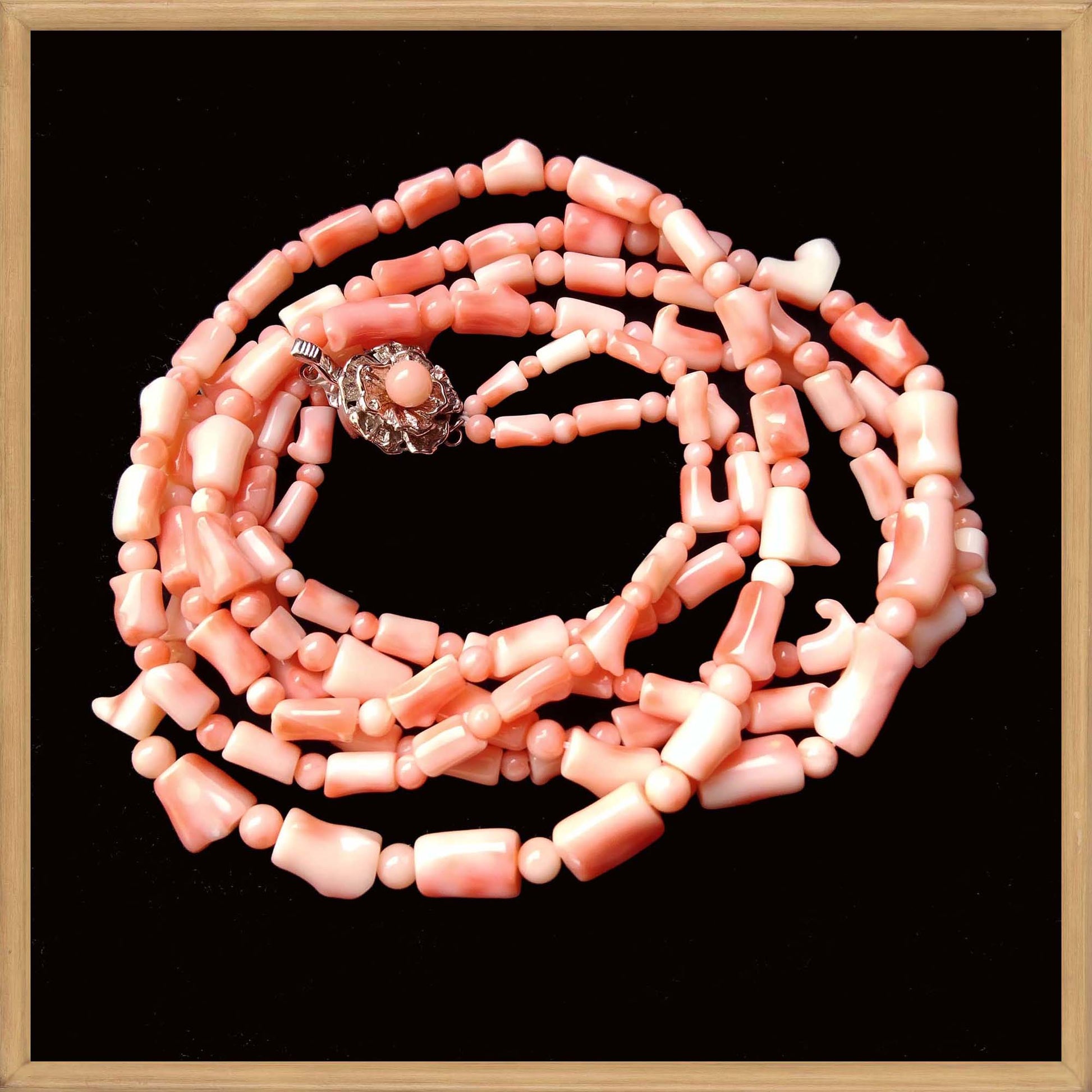 Two Strands Branch Coral Necklace Long