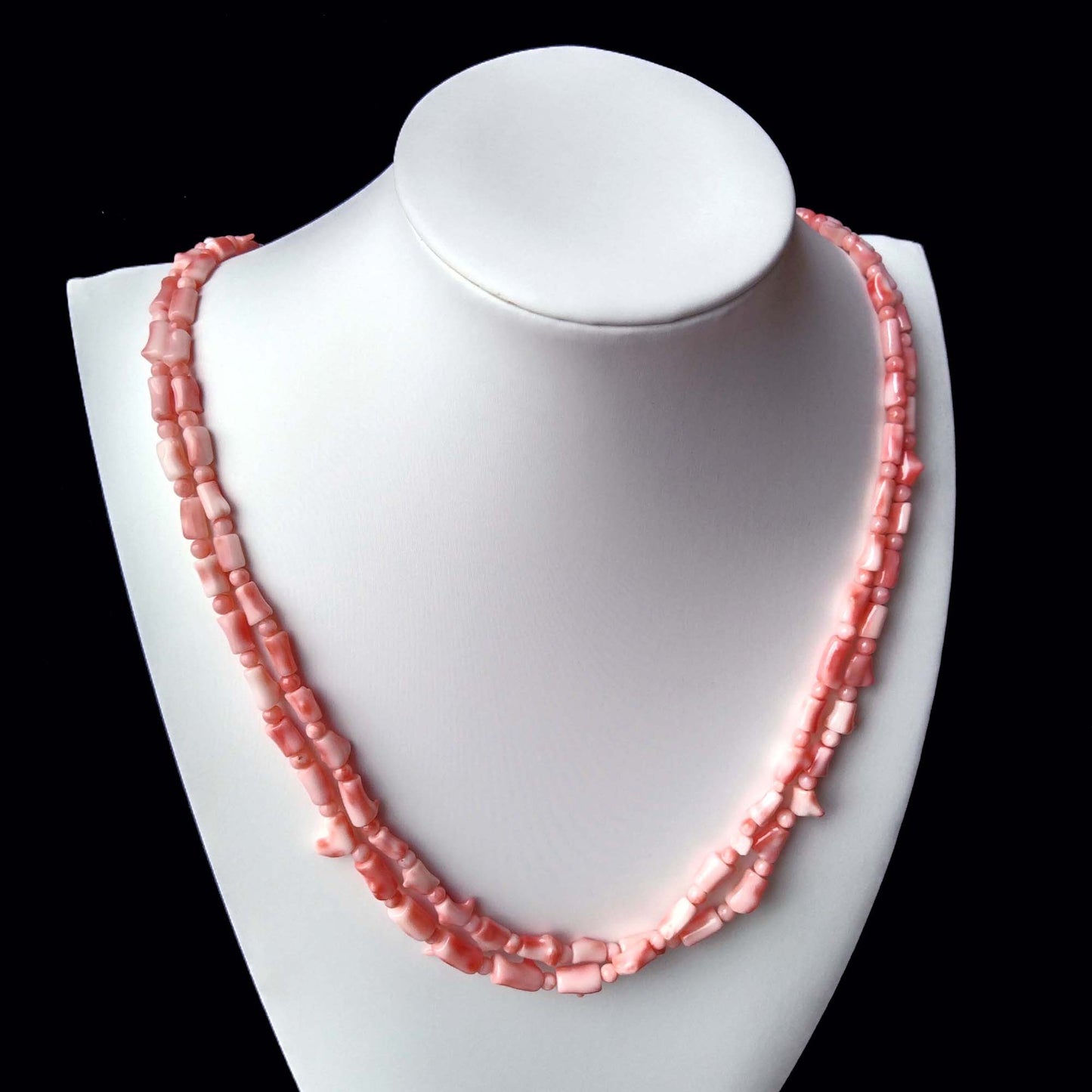 Long 2  Strands  Coral Necklace 