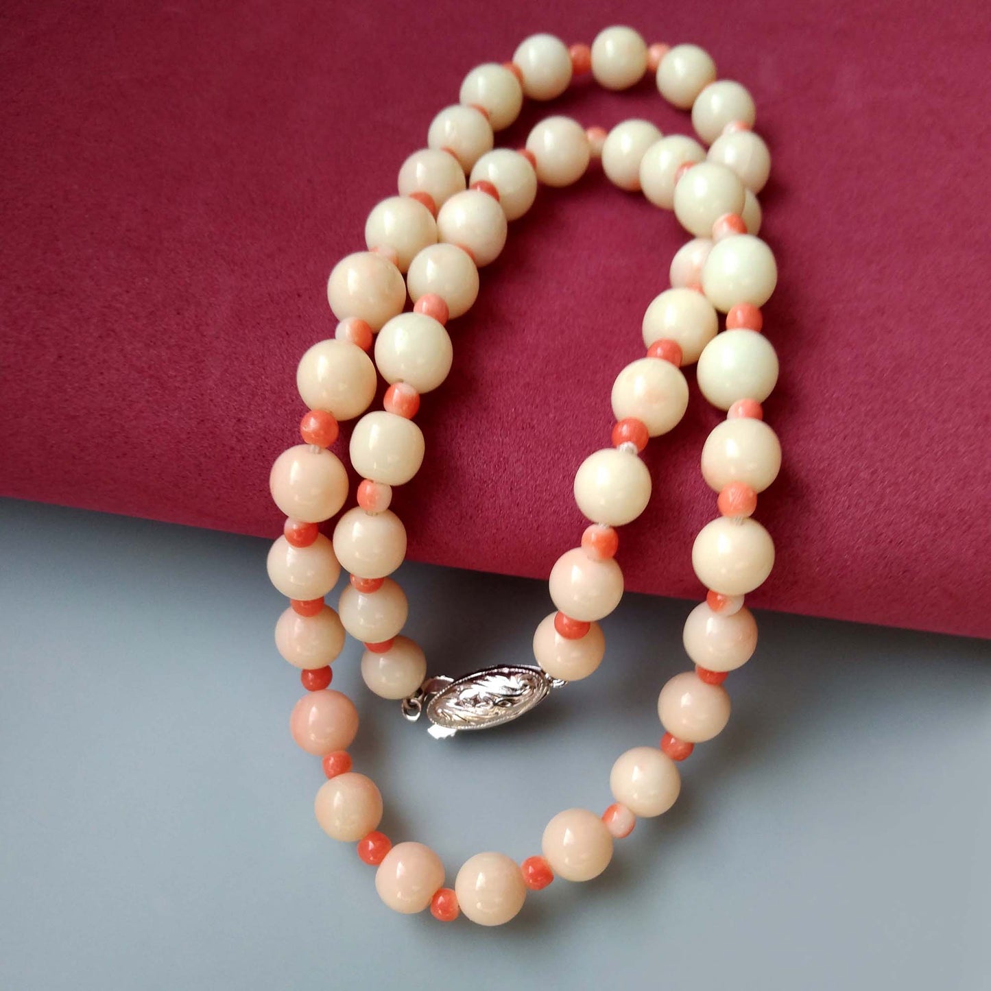 Delicate coral beaded necklace