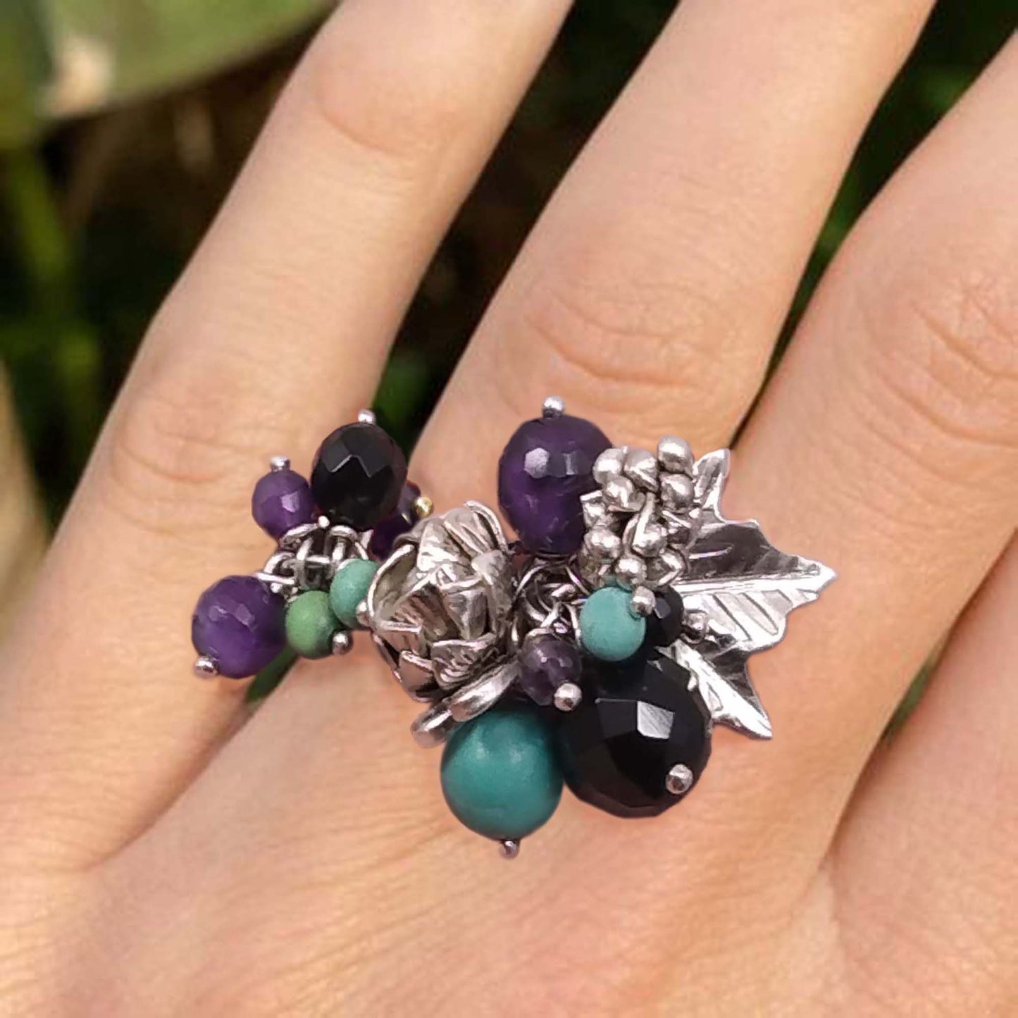 Unique designer lotus ring with open band