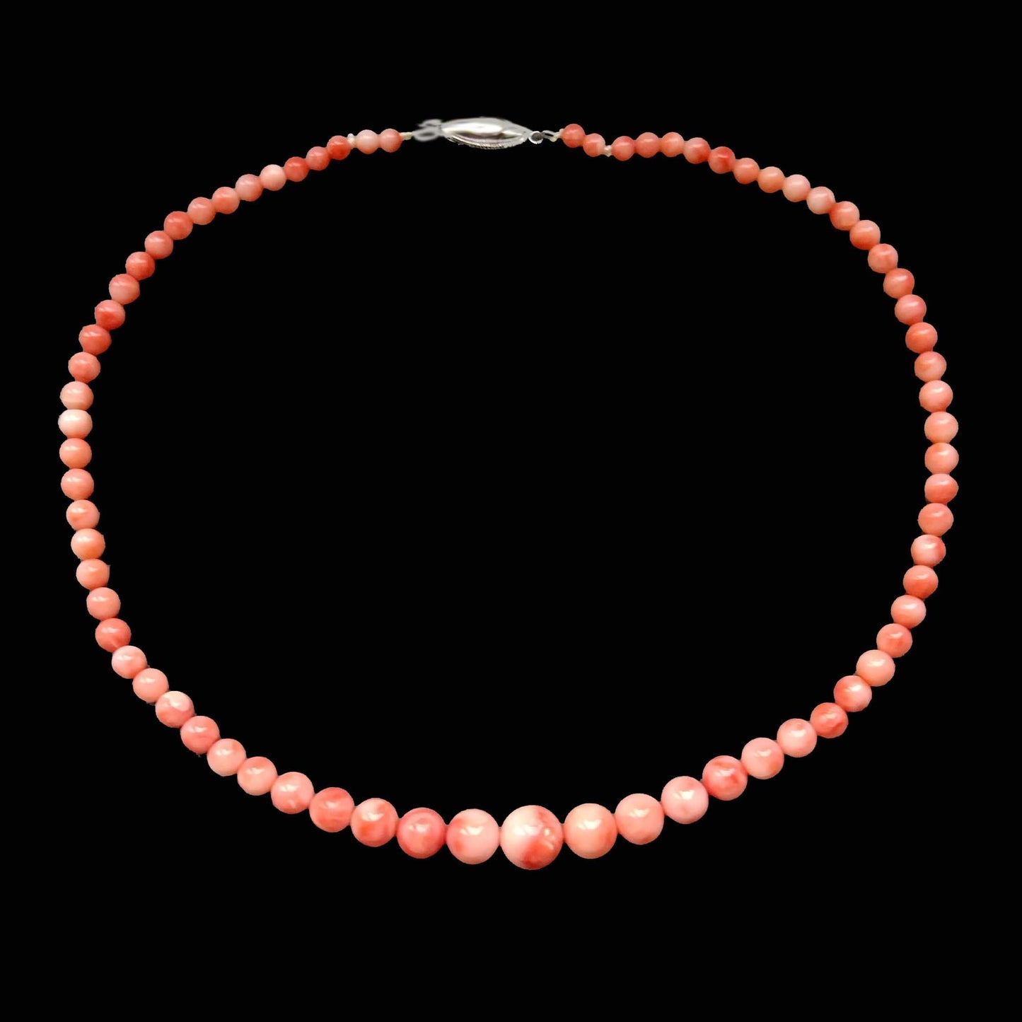pink coral necklace vintage 1970s jewelry